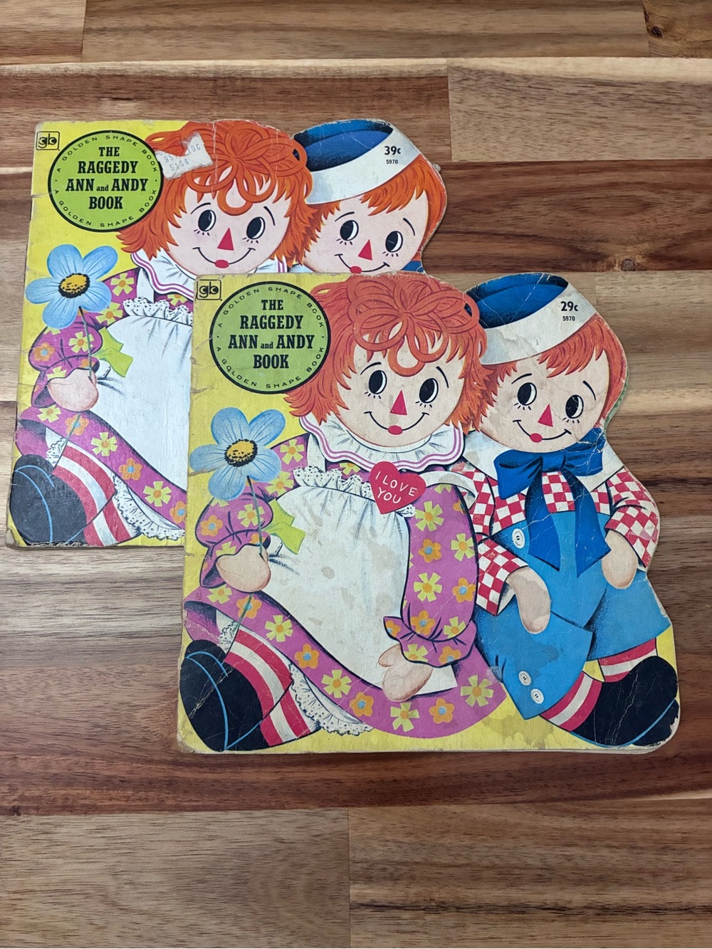 The Raggedy Ann and Andy Golden Shape Book 1972 Vintage Paperback Lot of two